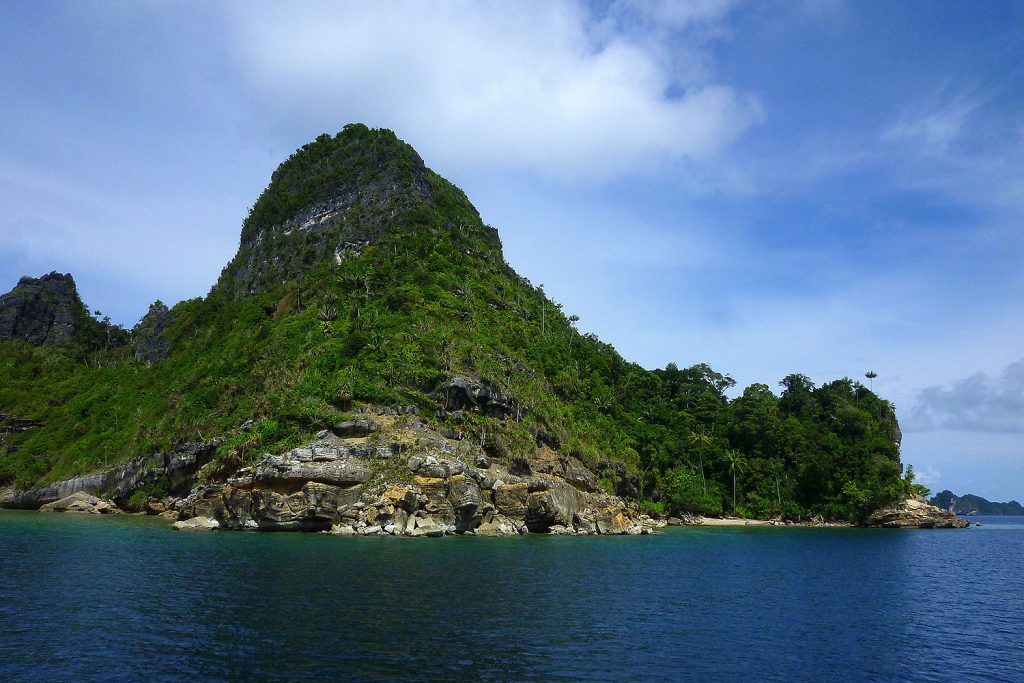 Tropeninsel mit Felsen in Raja Ampat